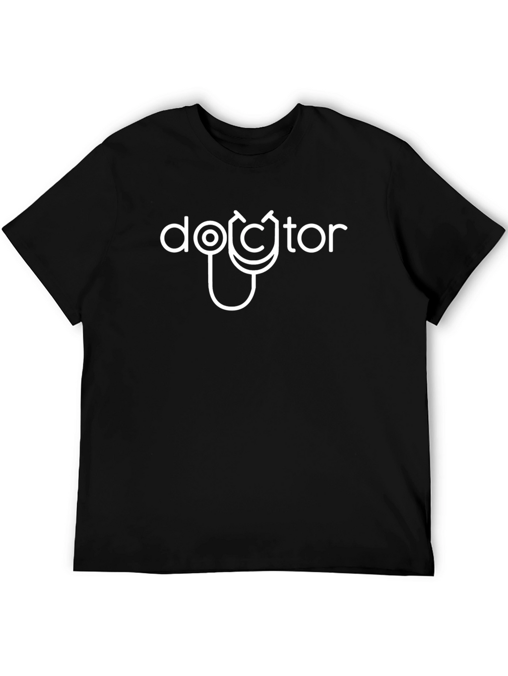 Doctor Stethoscope Graphic Black T-Shirt