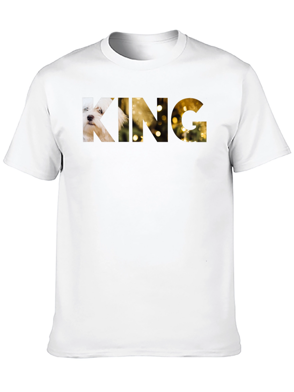 King Dog Graphic Print Black T-Shirt