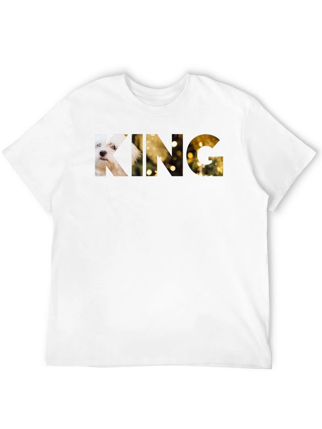 King Dog Graphic Print Black T-Shirt