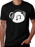 Musical Bear T-Shirt - Black Cotton Blend