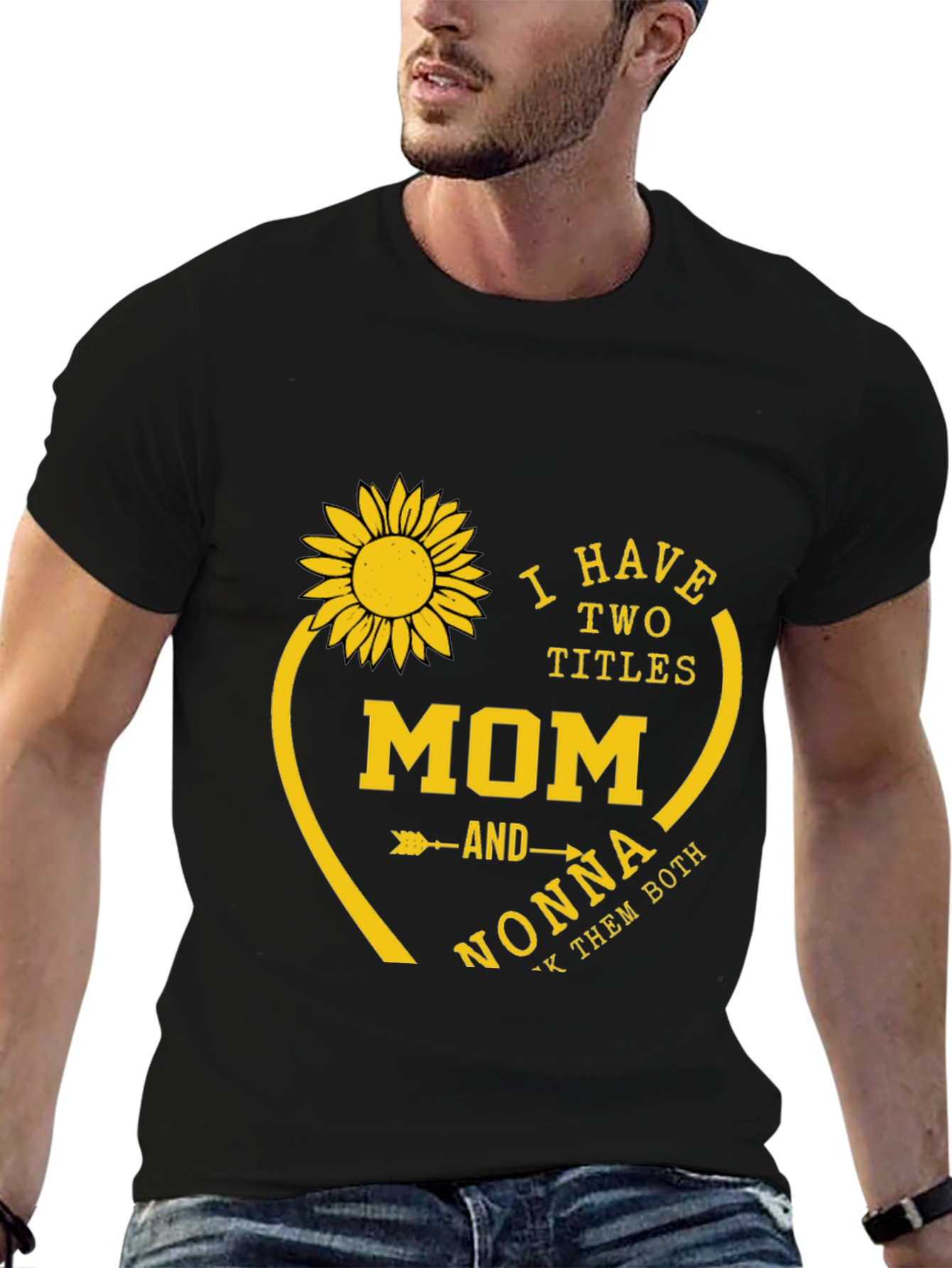 Mom and Nonna T-Shirt - Sunflower Heart Design