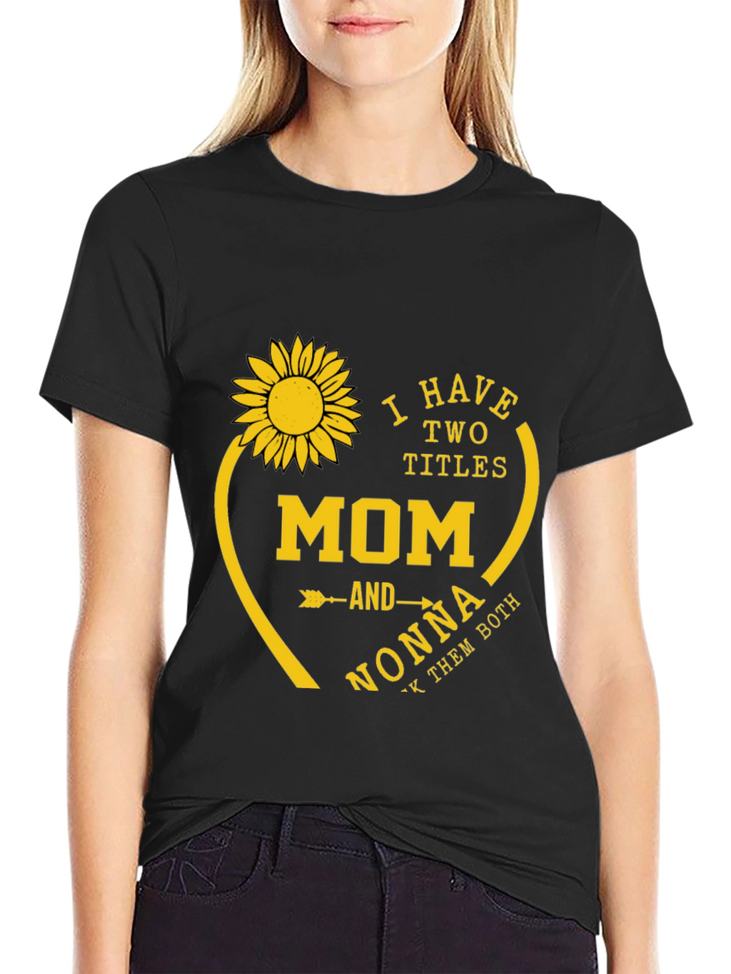 Mom and Nonna T-Shirt - Sunflower Heart Design