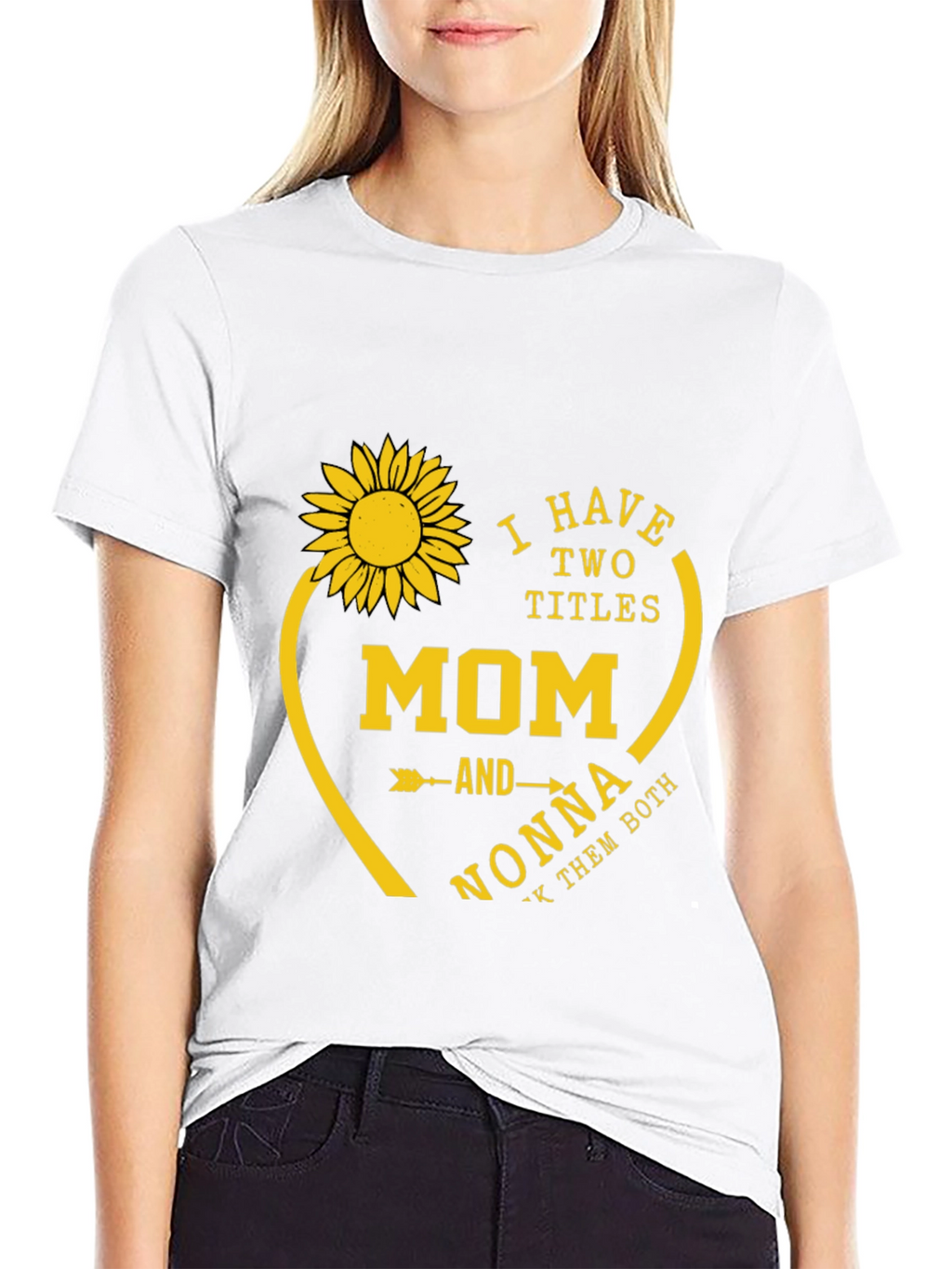 Mom and Nonna T-Shirt - Sunflower Heart Design