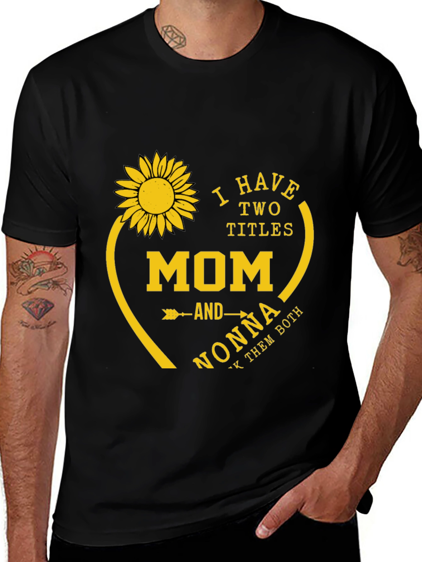 Mom and Nonna T-Shirt - Sunflower Heart Design