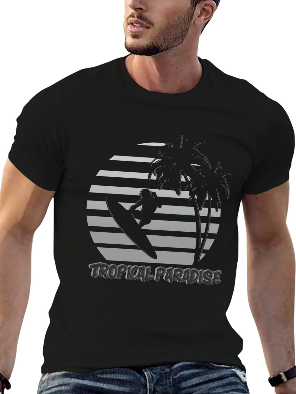 Tropical Paradise Surfer T-Shirt