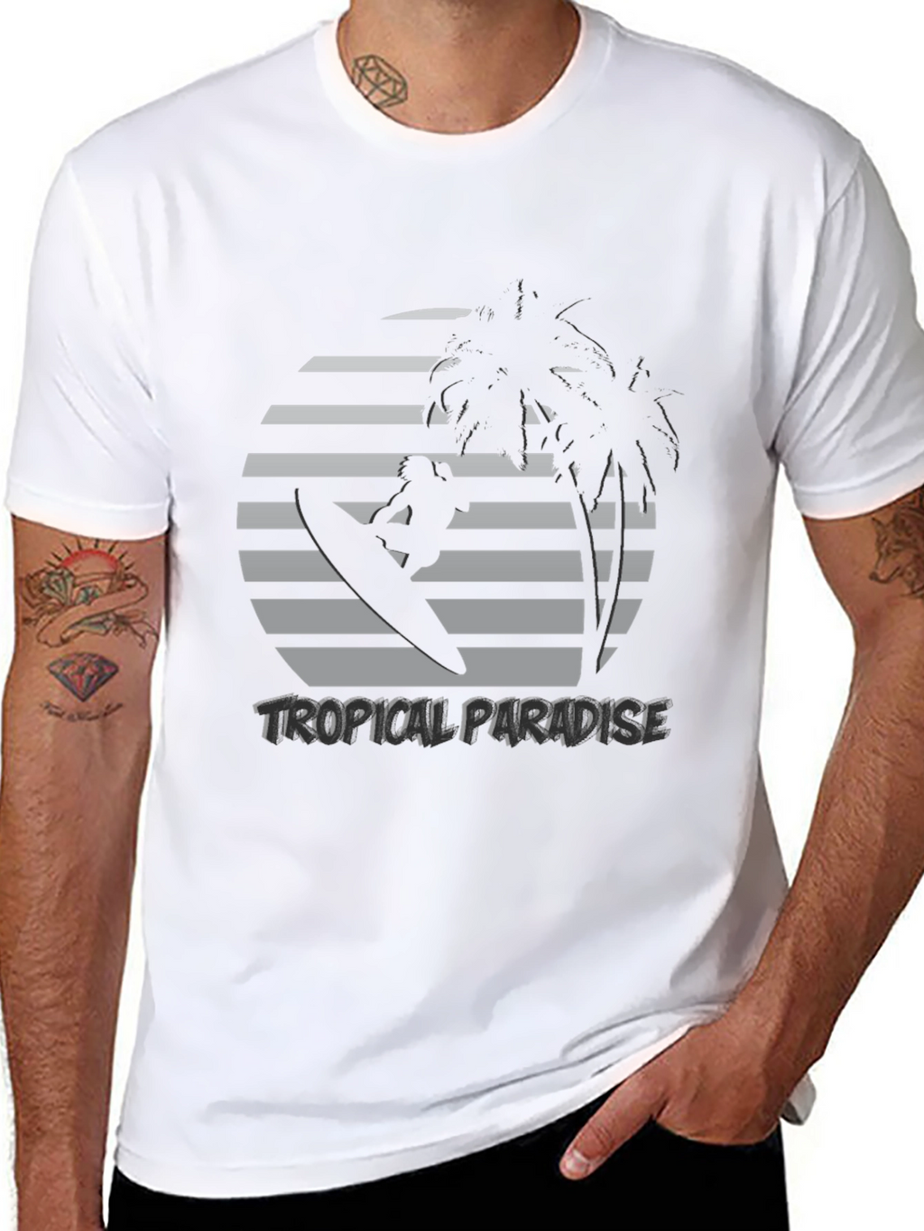 Tropical Paradise Surfer T-Shirt