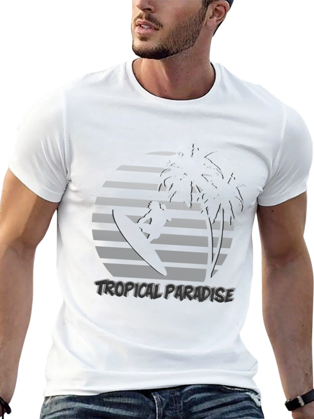 Tropical Paradise Surfer T-Shirt