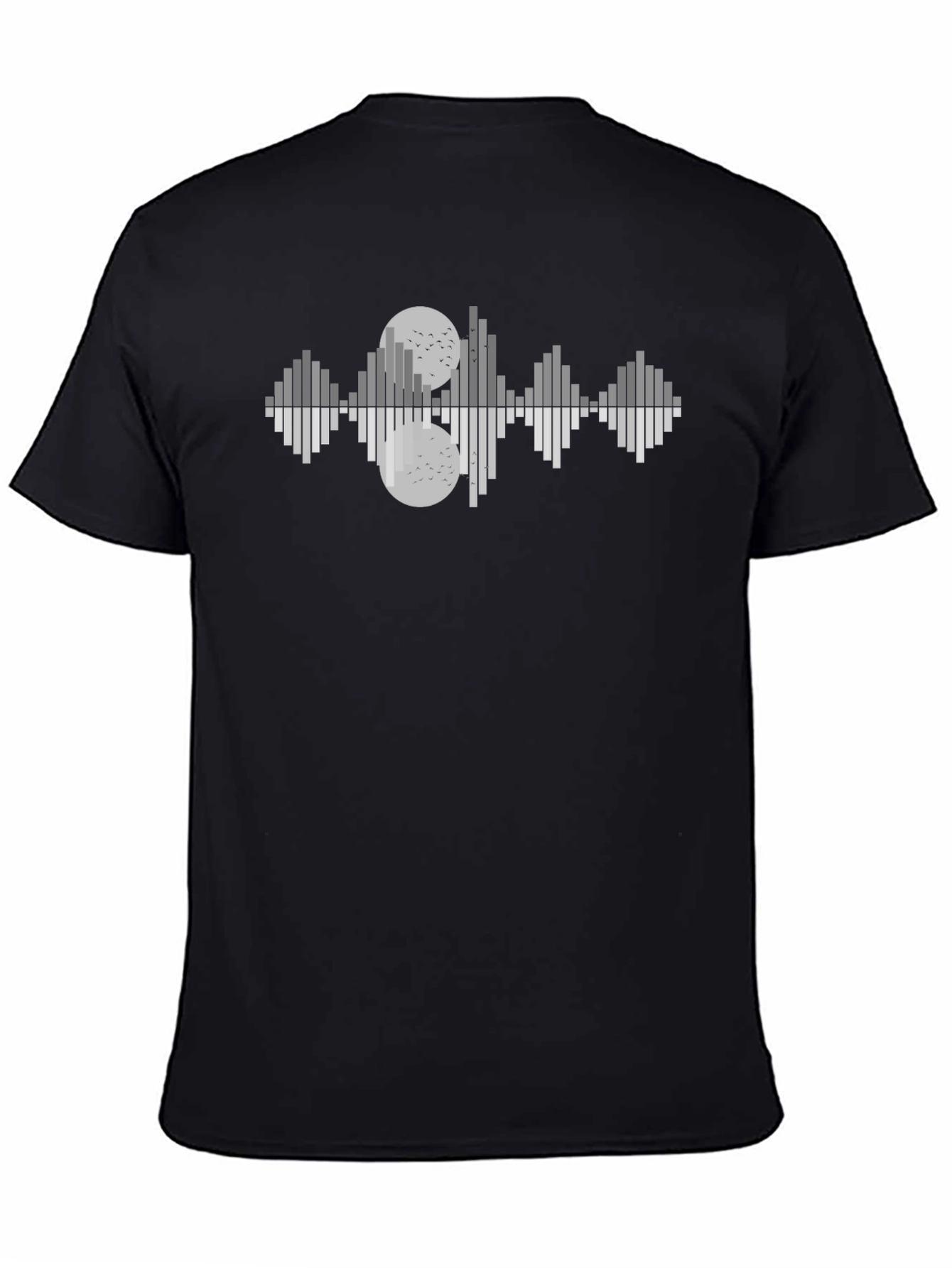 Abstract Sound Wave T-Shirt - Black