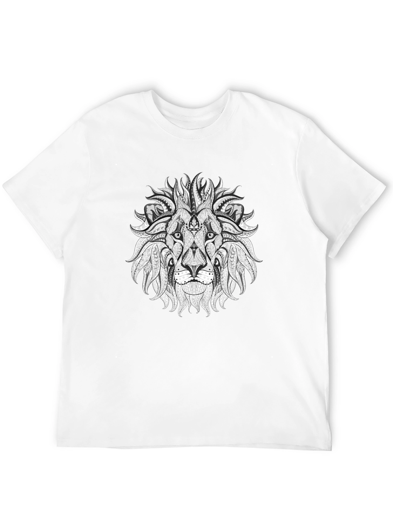 Black Lion Graphic Tee - Artistic Print