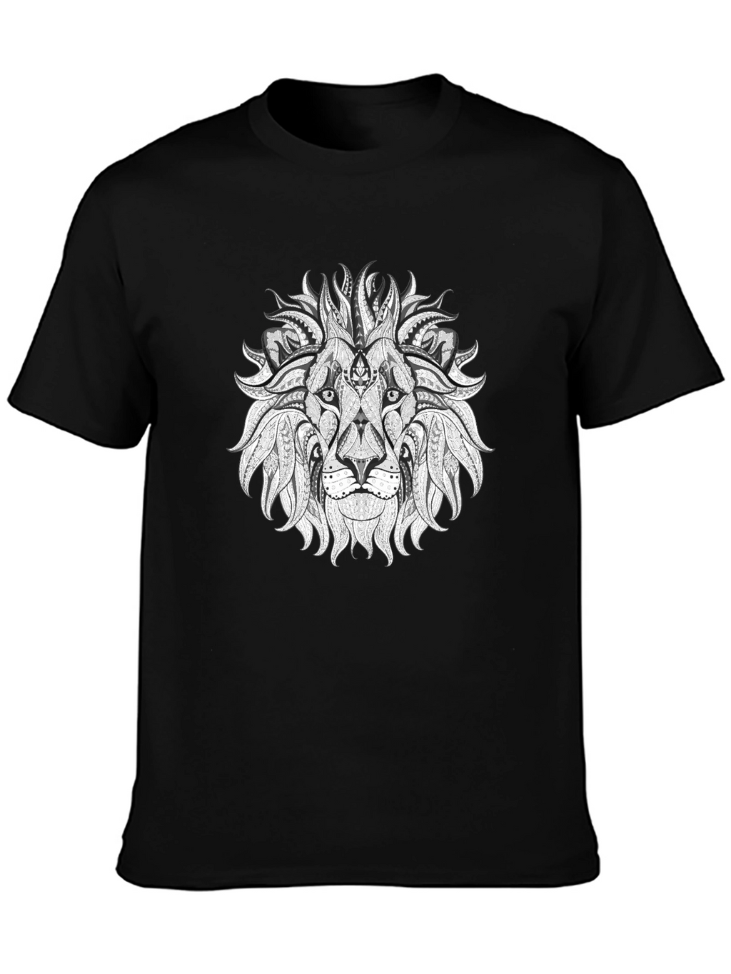 Black Lion Graphic Tee - Artistic Print