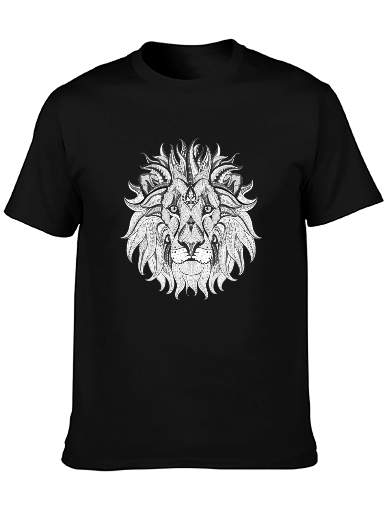 Black Lion Graphic Tee - Artistic Print
