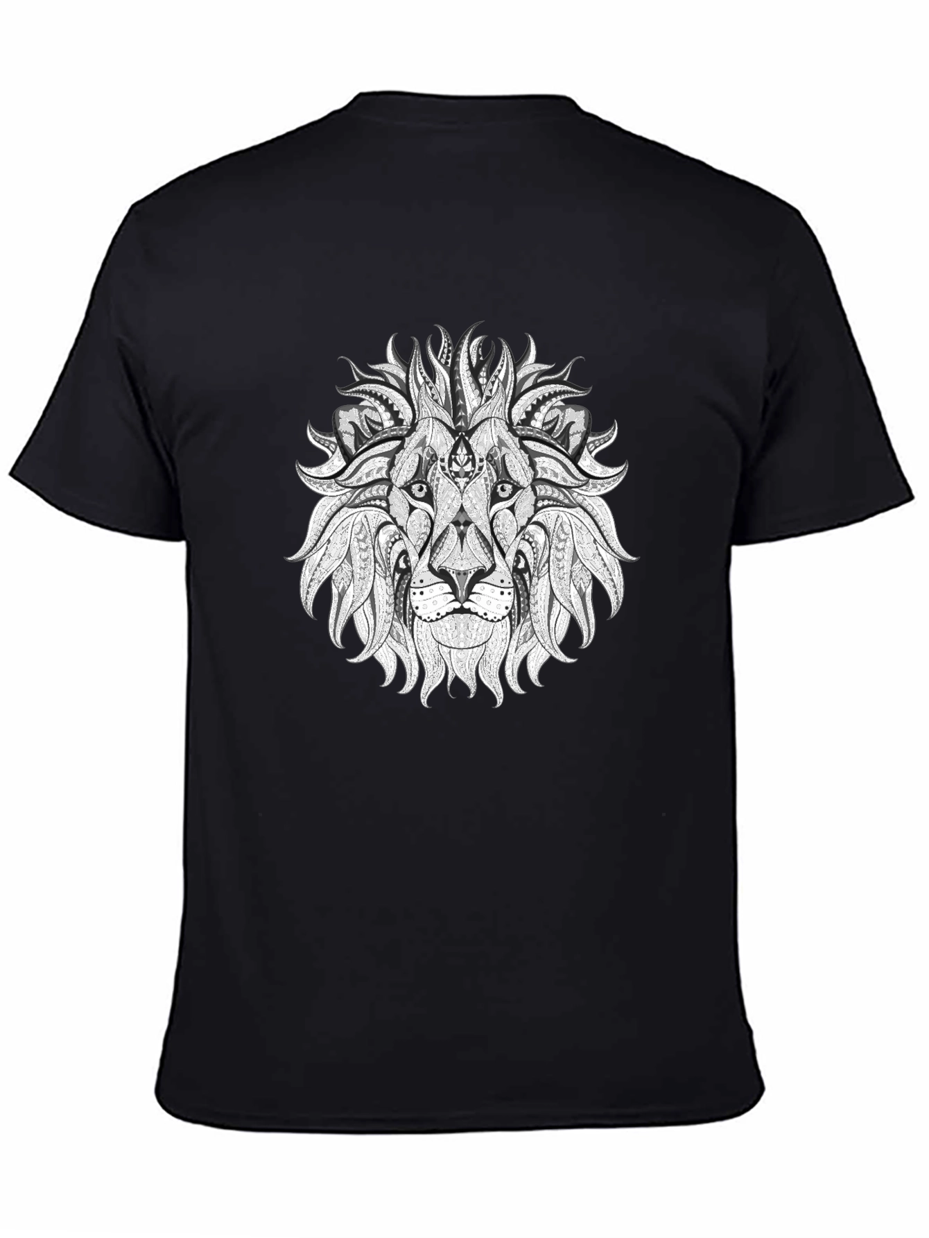 Black Lion Graphic Tee - Artistic Print