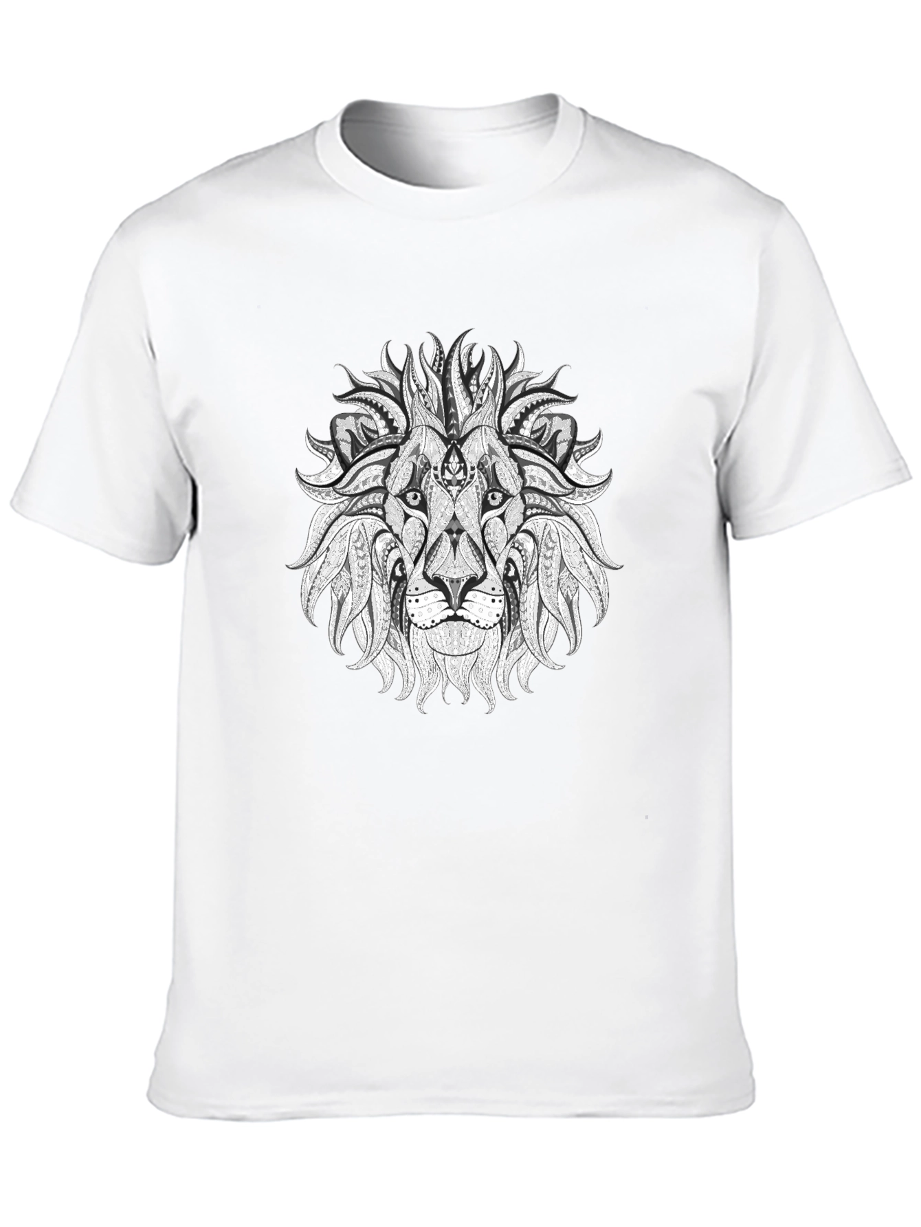 Black Lion Graphic Tee - Artistic Print