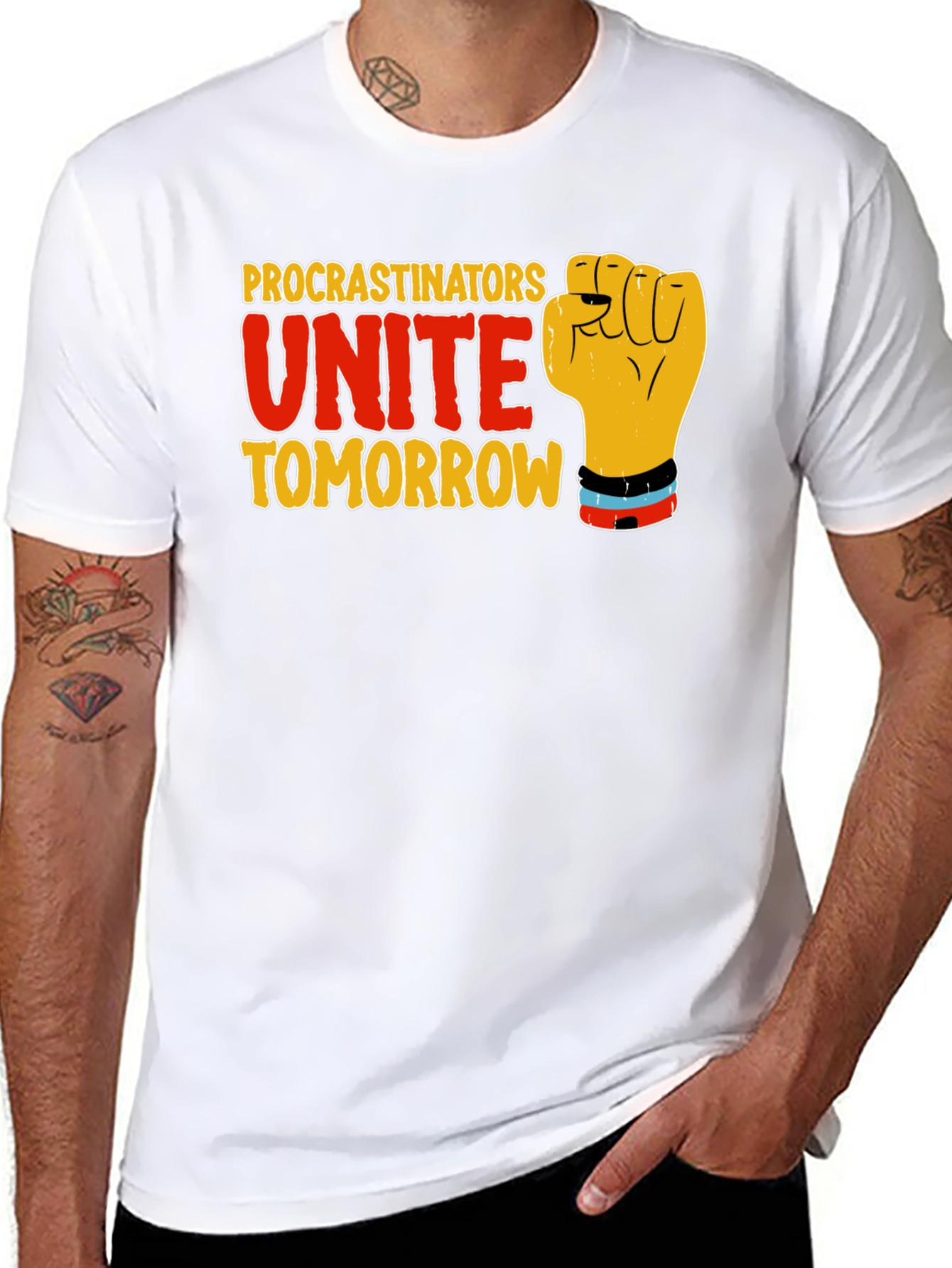 Procrastinators Unite Tomorrow Black T-Shirt