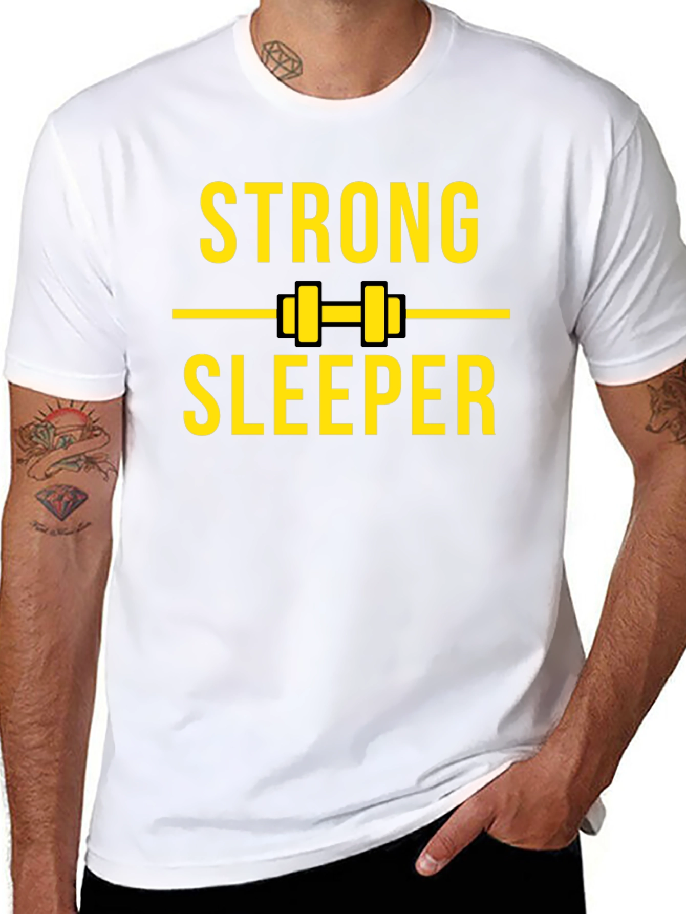 Strong Sleeper Black Graphic T-Shirt