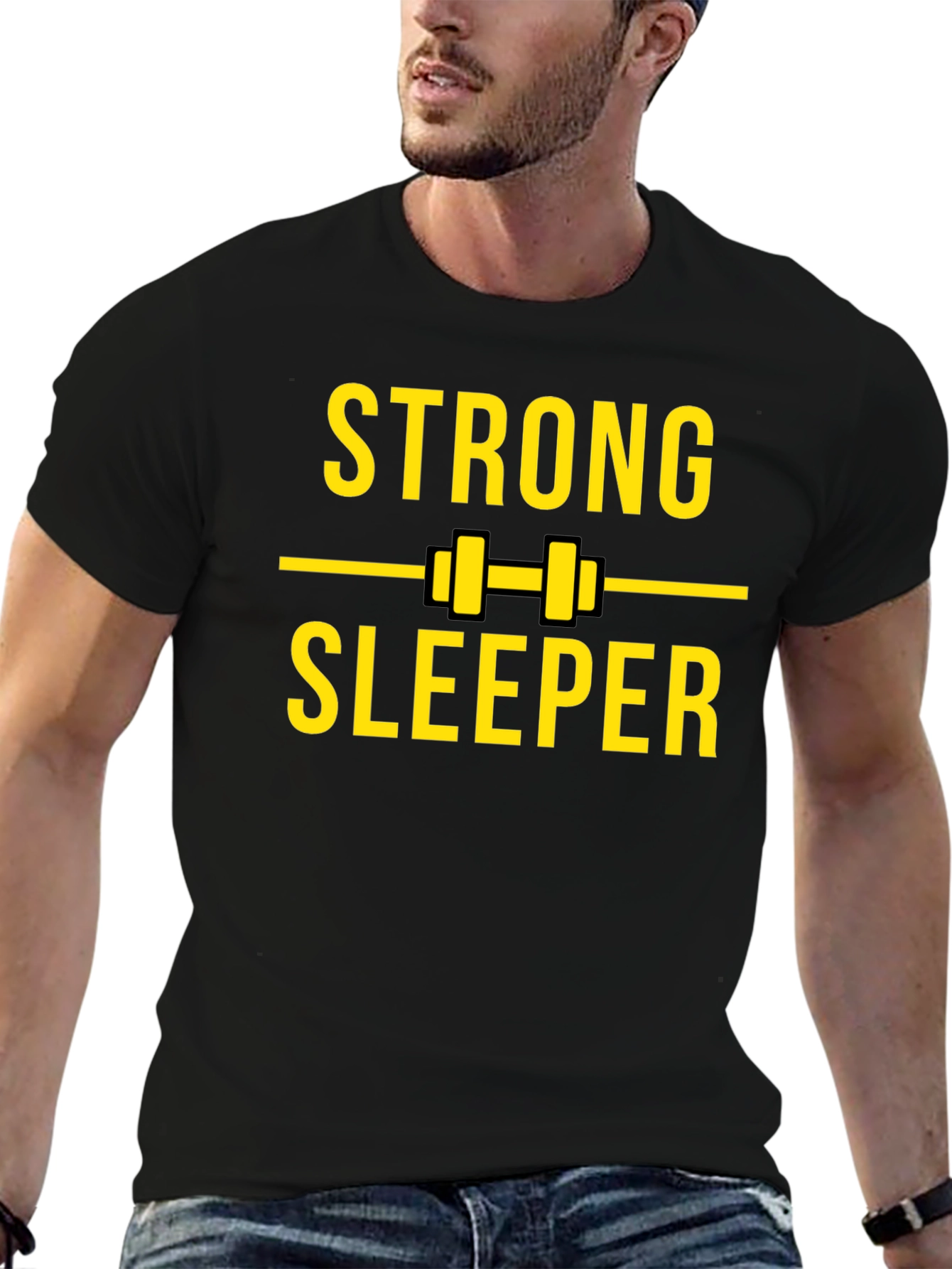 Strong Sleeper Black Graphic T-Shirt