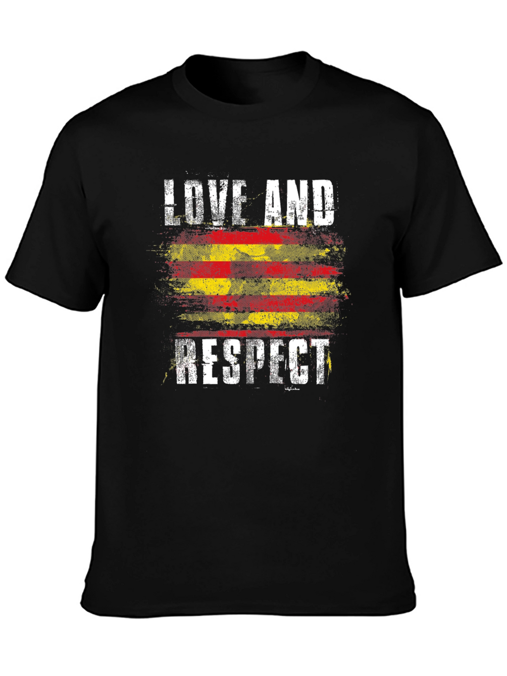 Love and Respect Graphic Tee - Catalonia Flag Style