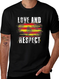 Love and Respect Graphic Tee - Catalonia Flag Style