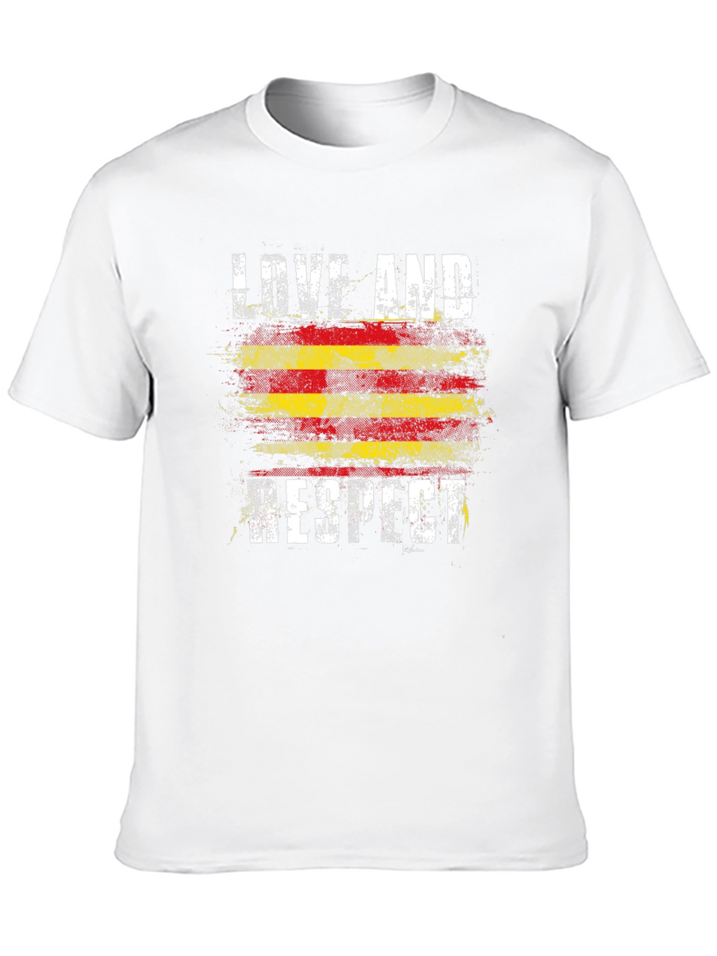 Love and Respect Graphic Tee - Catalonia Flag Style