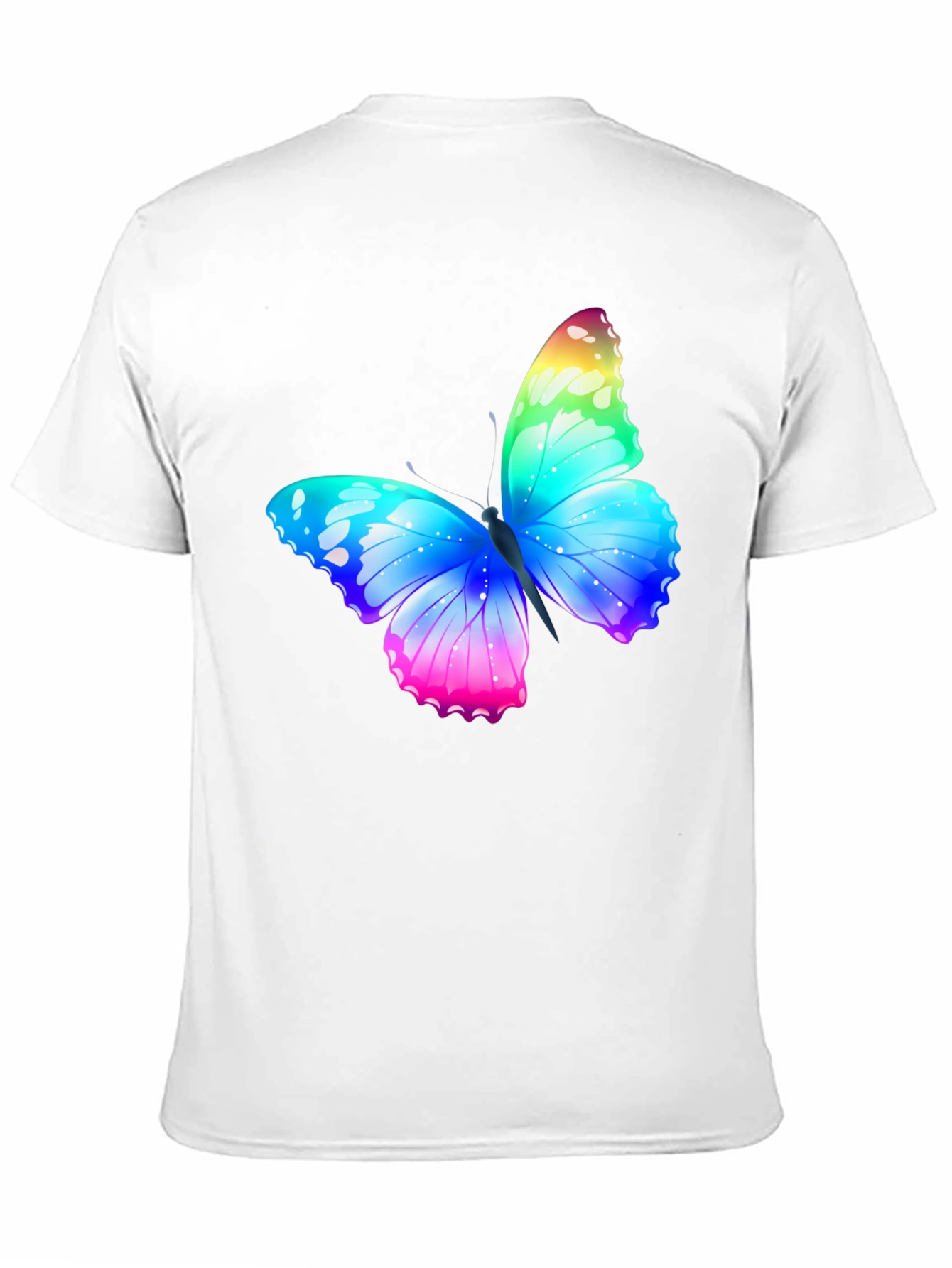 Rainbow Butterfly Graphic Black T-Shirt