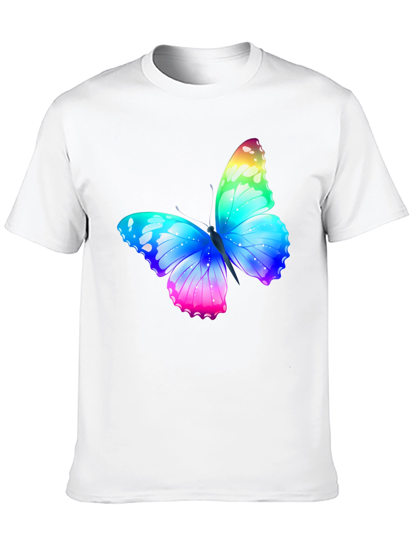 Rainbow Butterfly Graphic Black T-Shirt