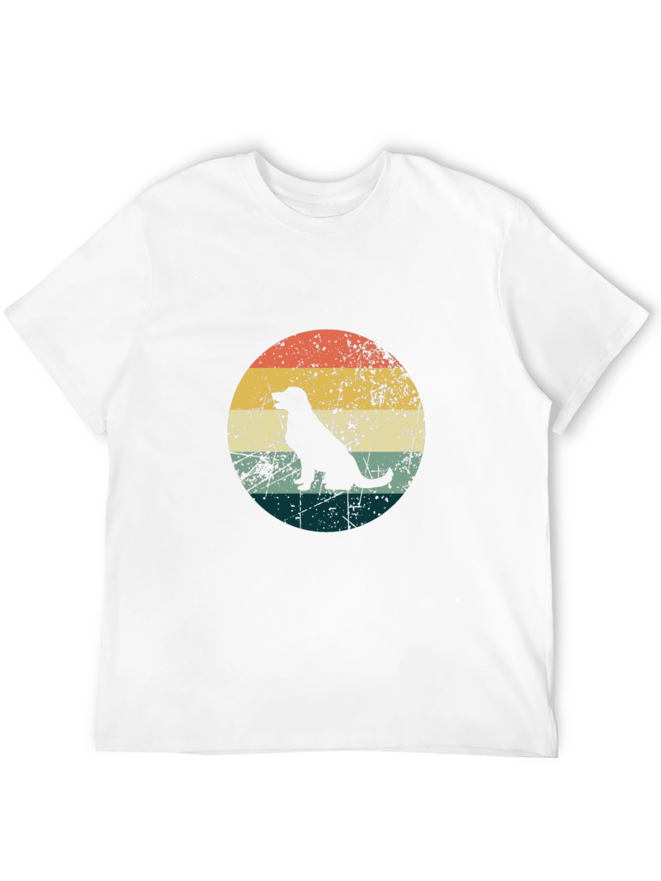 Retro Dog Silhouette Graphic Tee - Black