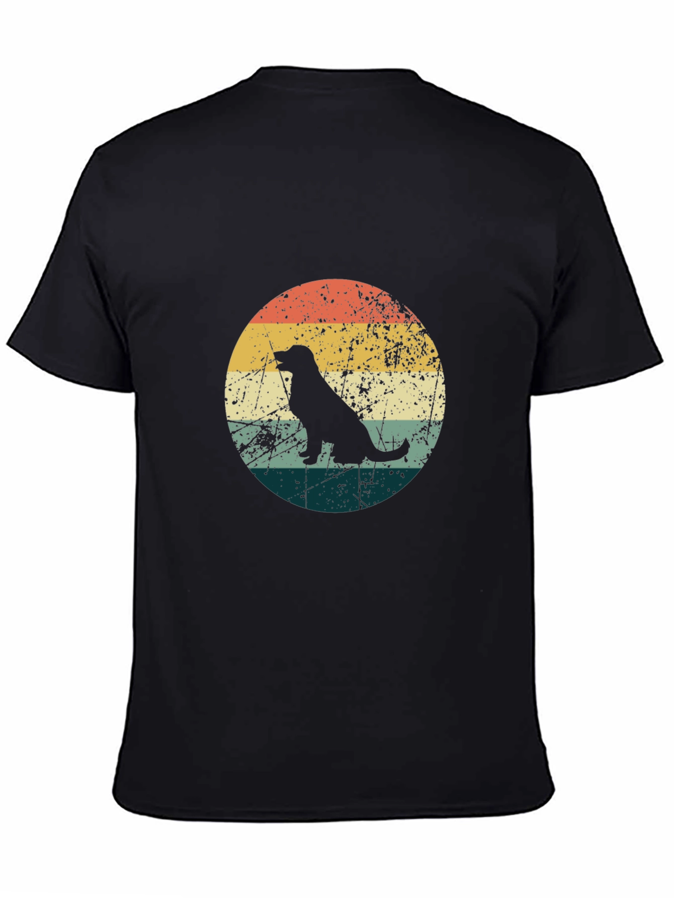 Retro Dog Silhouette Graphic Tee - Black