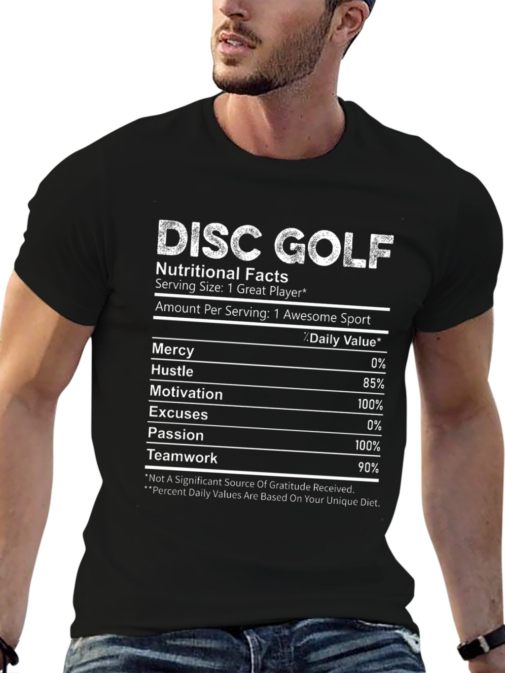 Disc Golf Nutritional Facts Graphic Tee