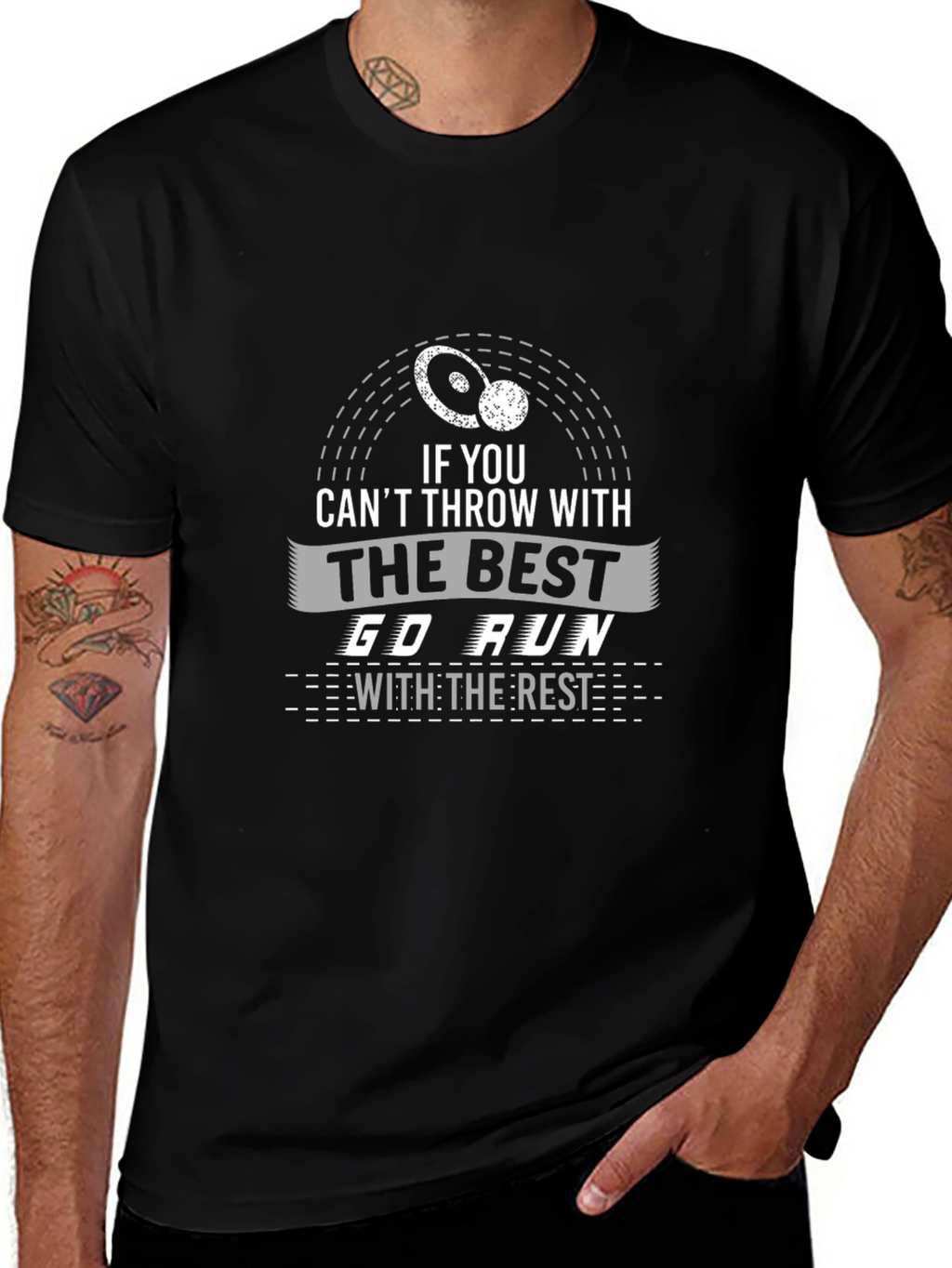 Funny Disc Golf & Running Black T-Shirt