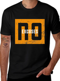 No Excuses Graphic Tee - Black Cotton Shirt