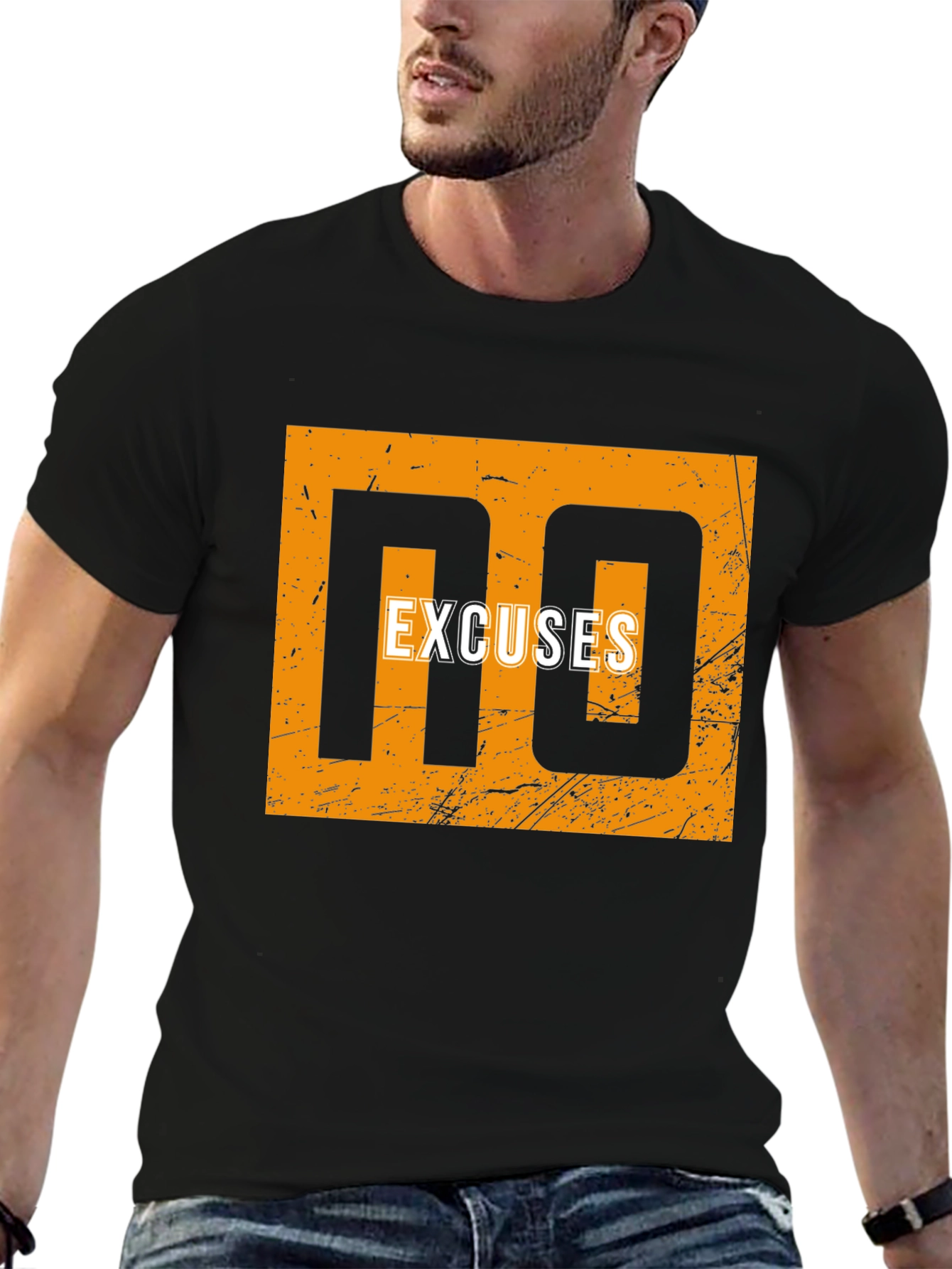 No Excuses Graphic Tee - Black Cotton Shirt