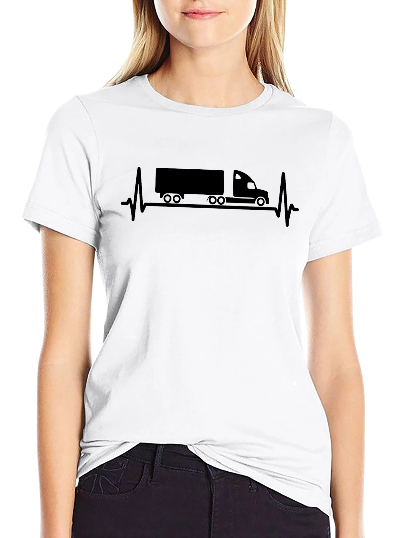 Truck Heartbeat T-Shirt - Driver Life Line Tee