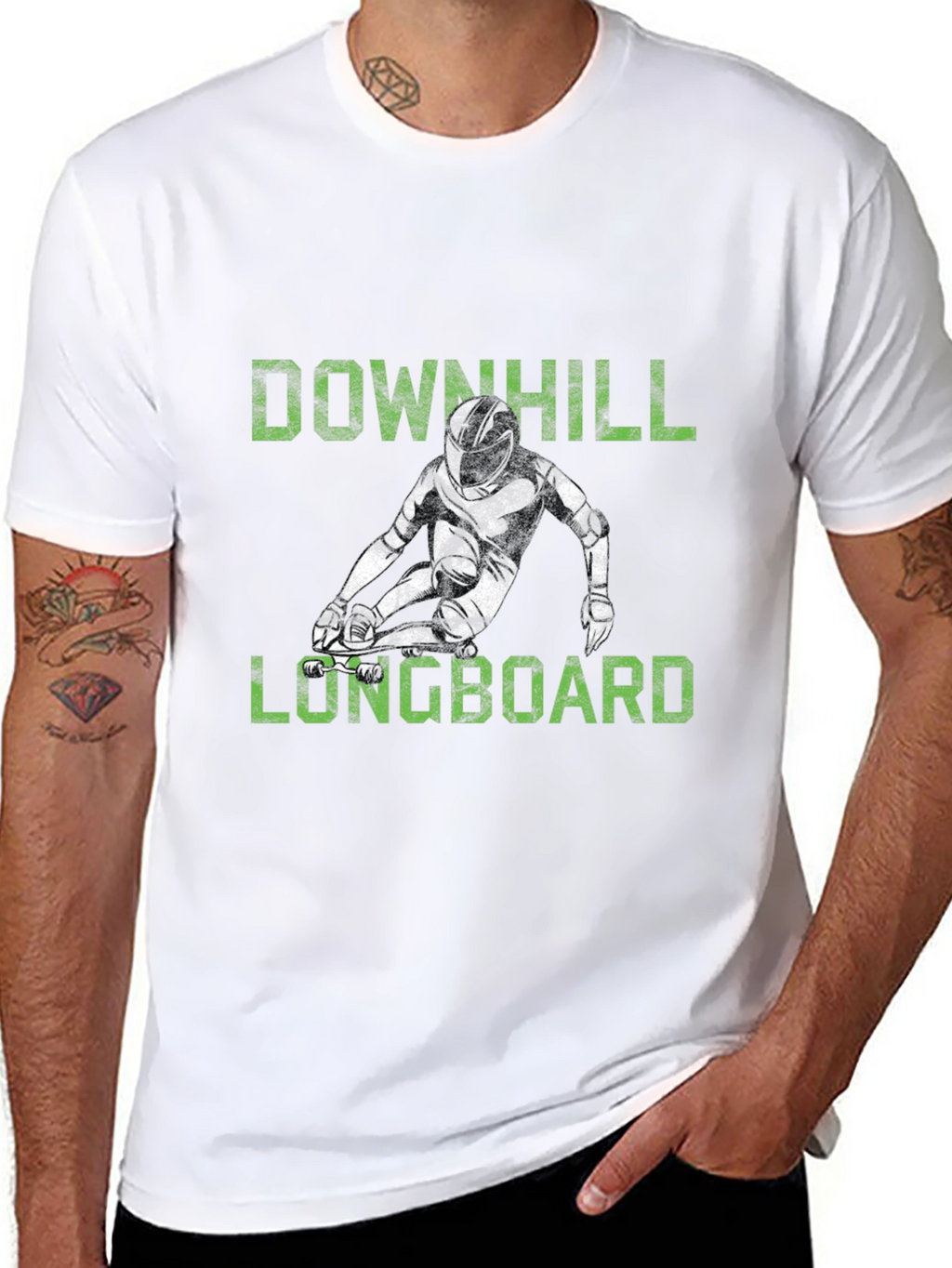 Downhill Longboard Graphic Tee - Black T-Shirt