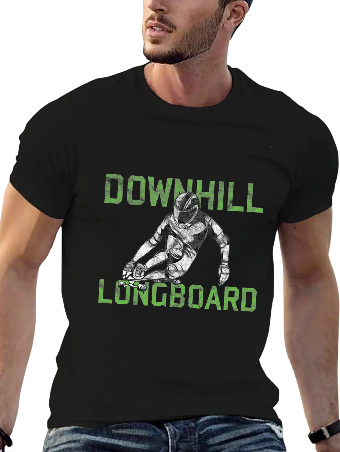 Downhill Longboard Graphic Tee - Black T-Shirt