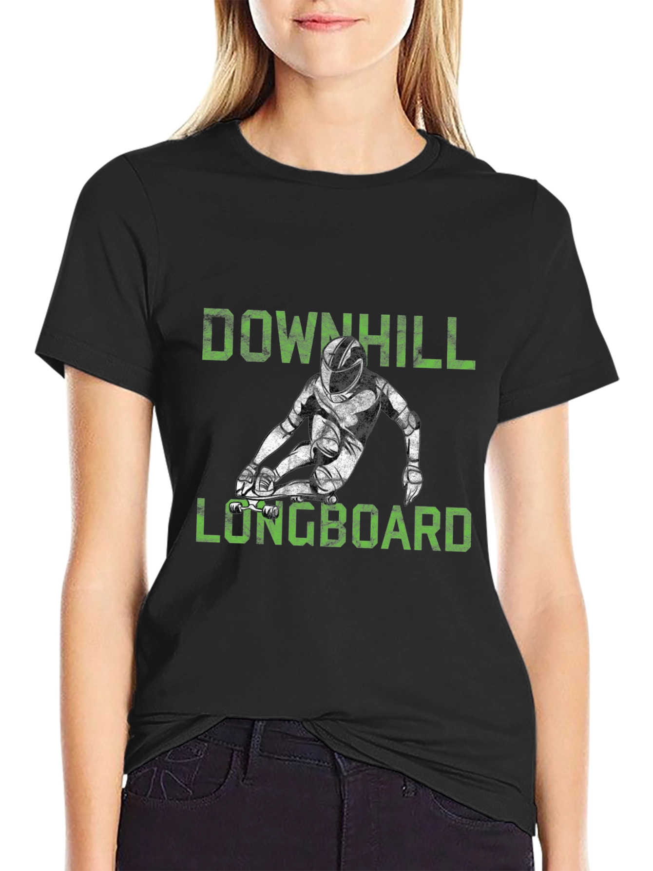 Downhill Longboard Graphic Tee - Black T-Shirt