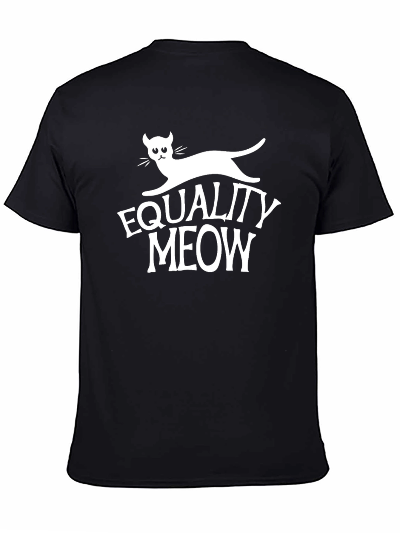 Equality Meow Black T-Shirt - Funny Cat Lover Tee
