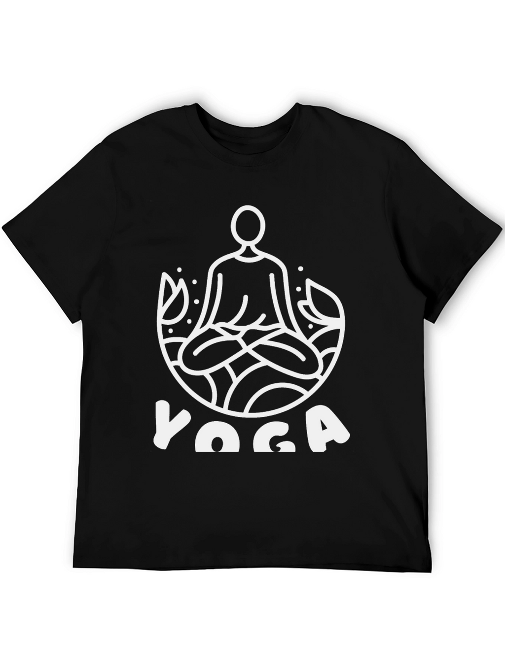 Yoga Graphic Print Tee - Black Cotton T-Shirt
