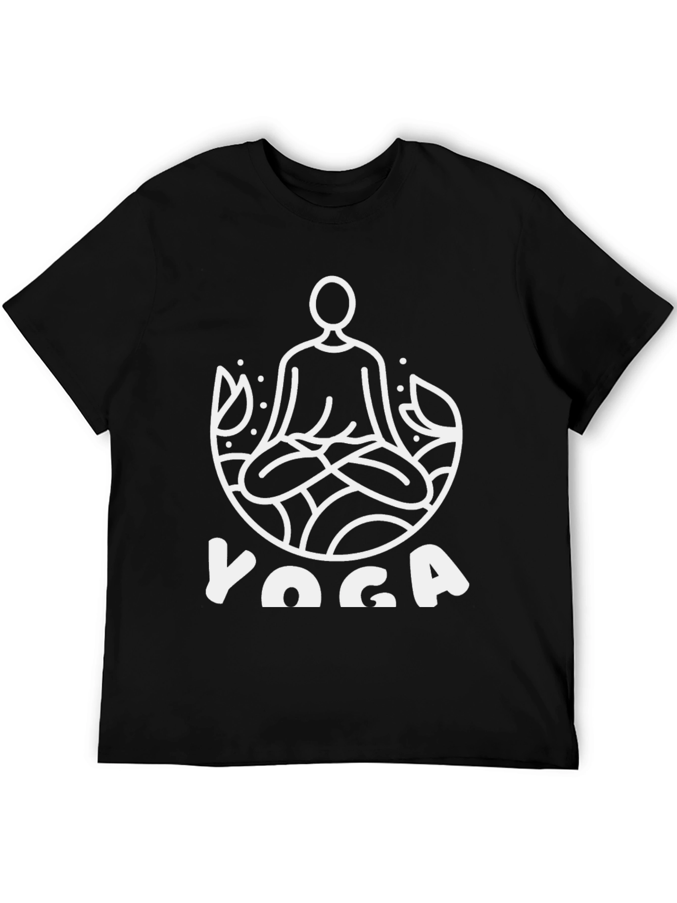 Yoga Graphic Print Tee - Black Cotton T-Shirt