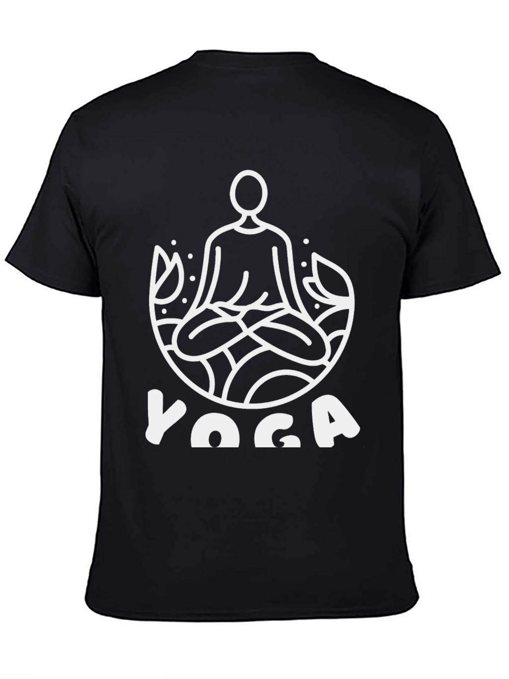 Yoga Graphic Print Tee - Black Cotton T-Shirt