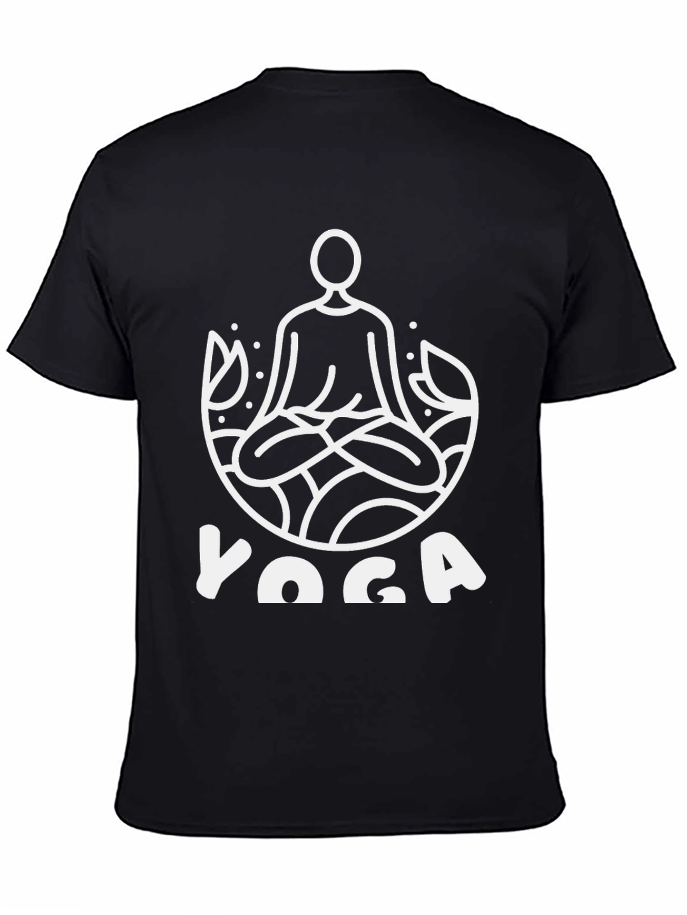 Yoga Graphic Print Tee - Black Cotton T-Shirt