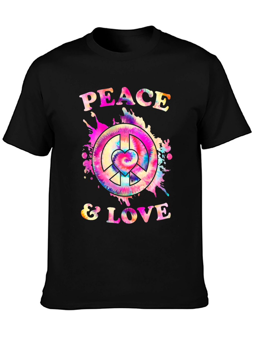 Peace & Love Tie Dye Graphic T-Shirt