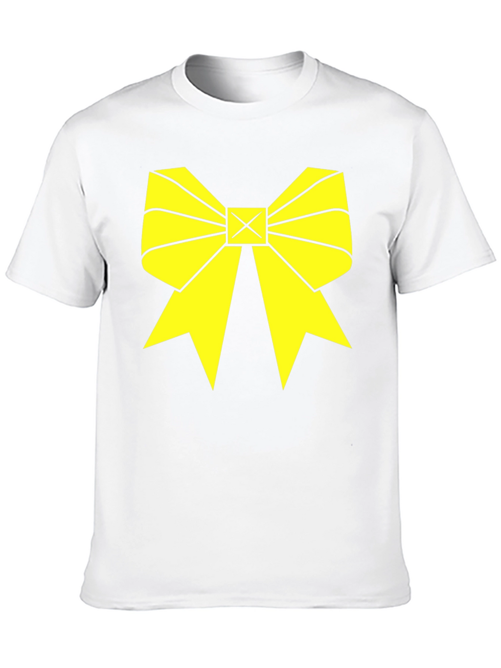 Yellow Bow Graphic Black T-Shirt