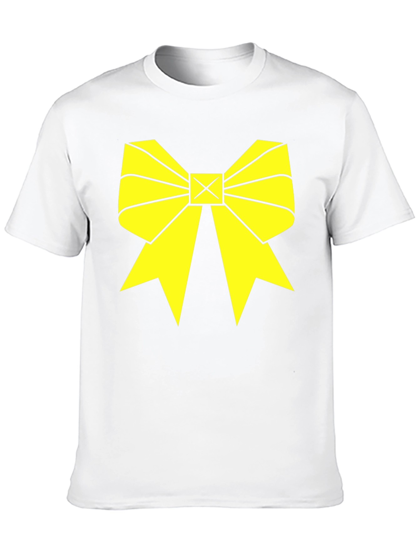 Yellow Bow Graphic Black T-Shirt