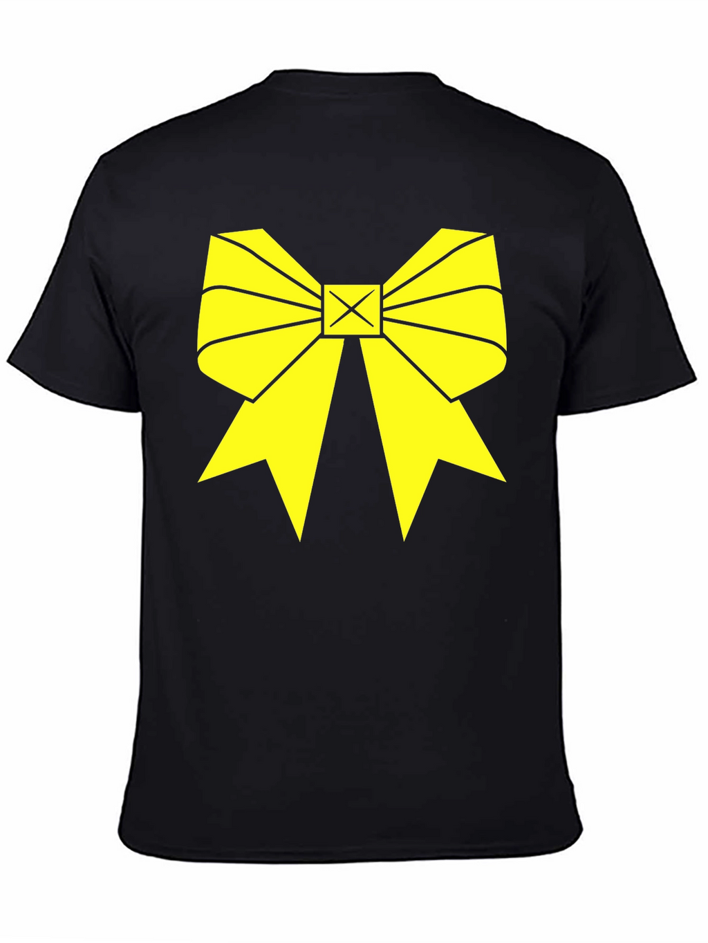 Yellow Bow Graphic Black T-Shirt