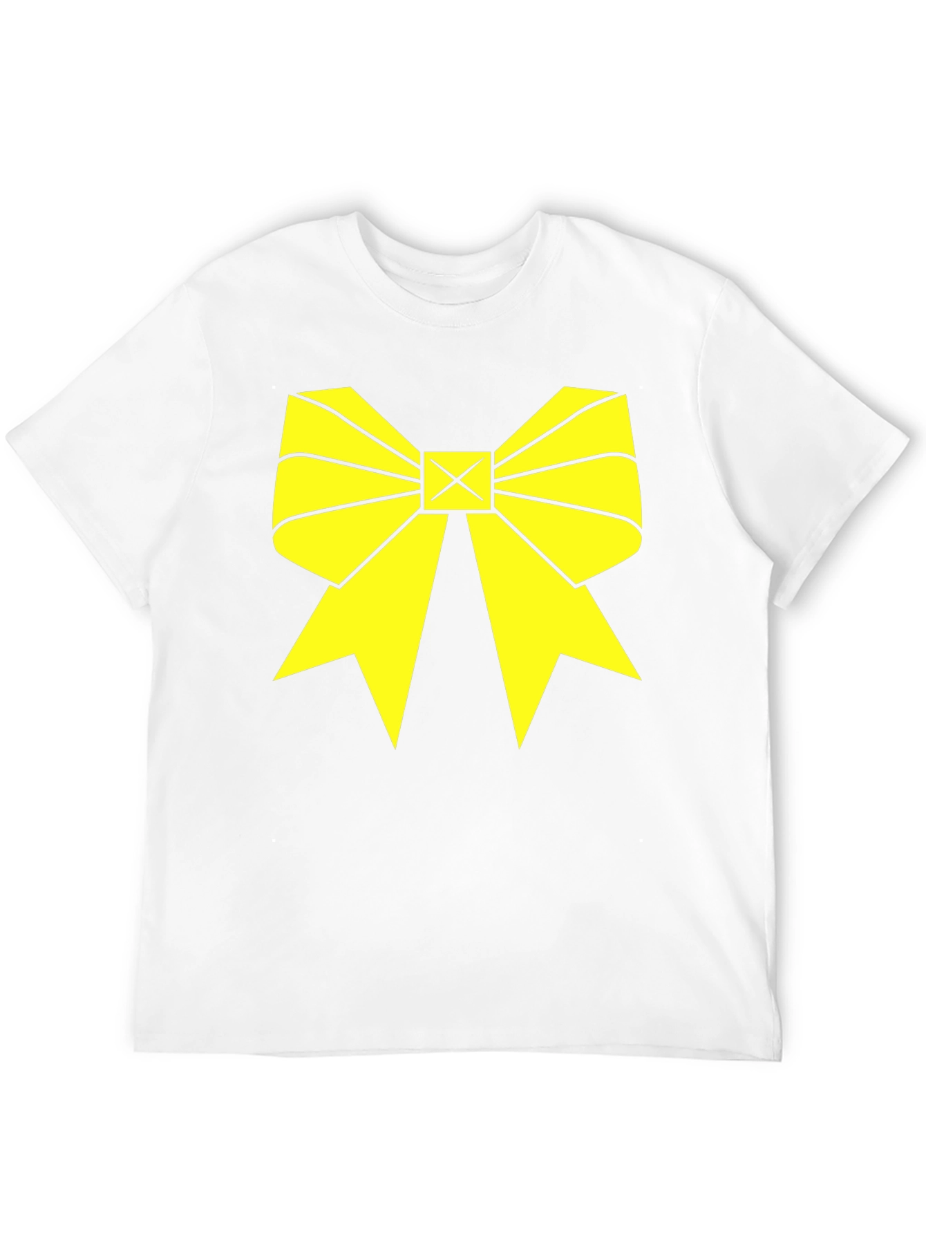 Yellow Bow Graphic Black T-Shirt