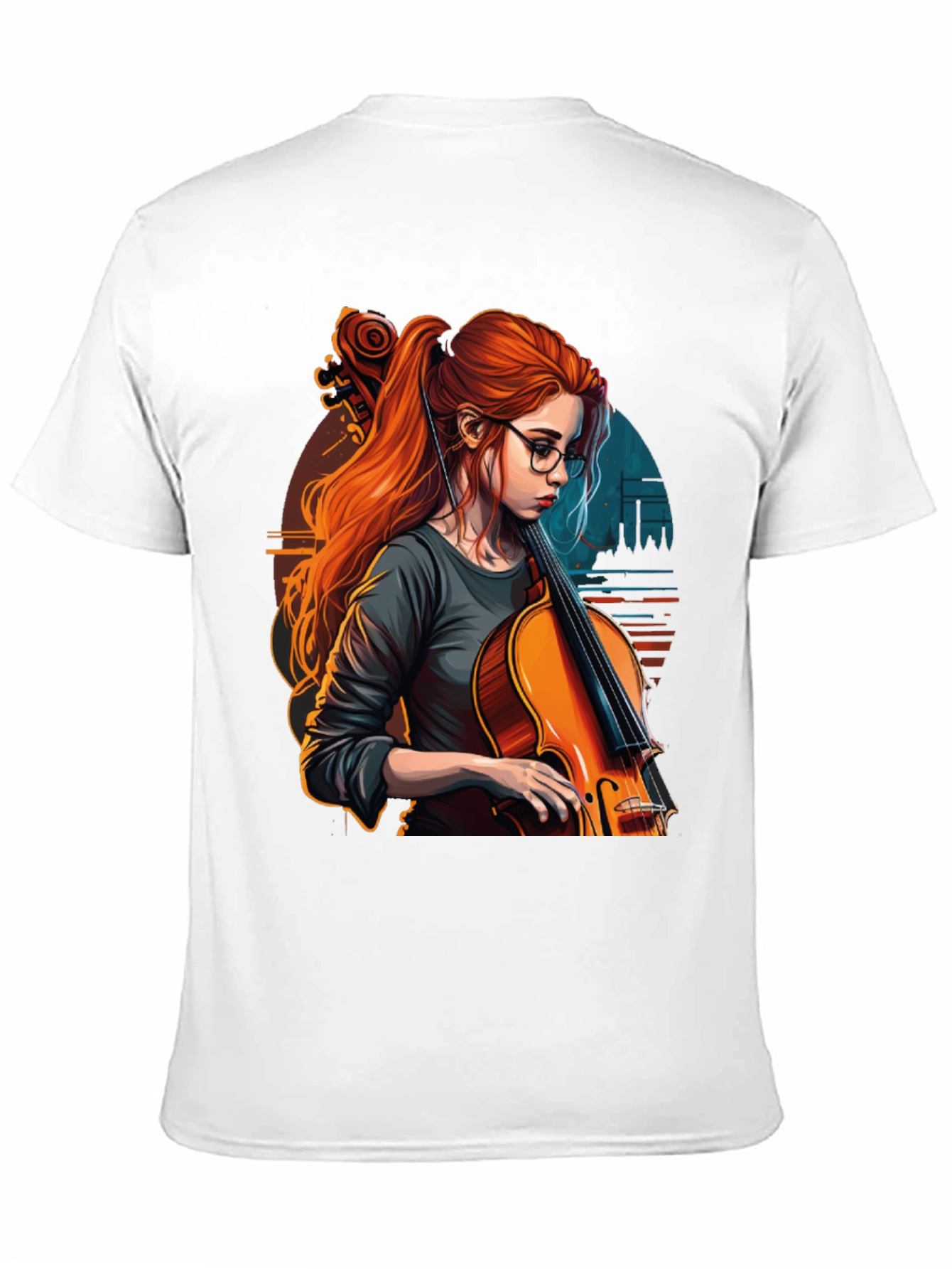 Cello Girl Graphic T-Shirt - Musical Art Tee