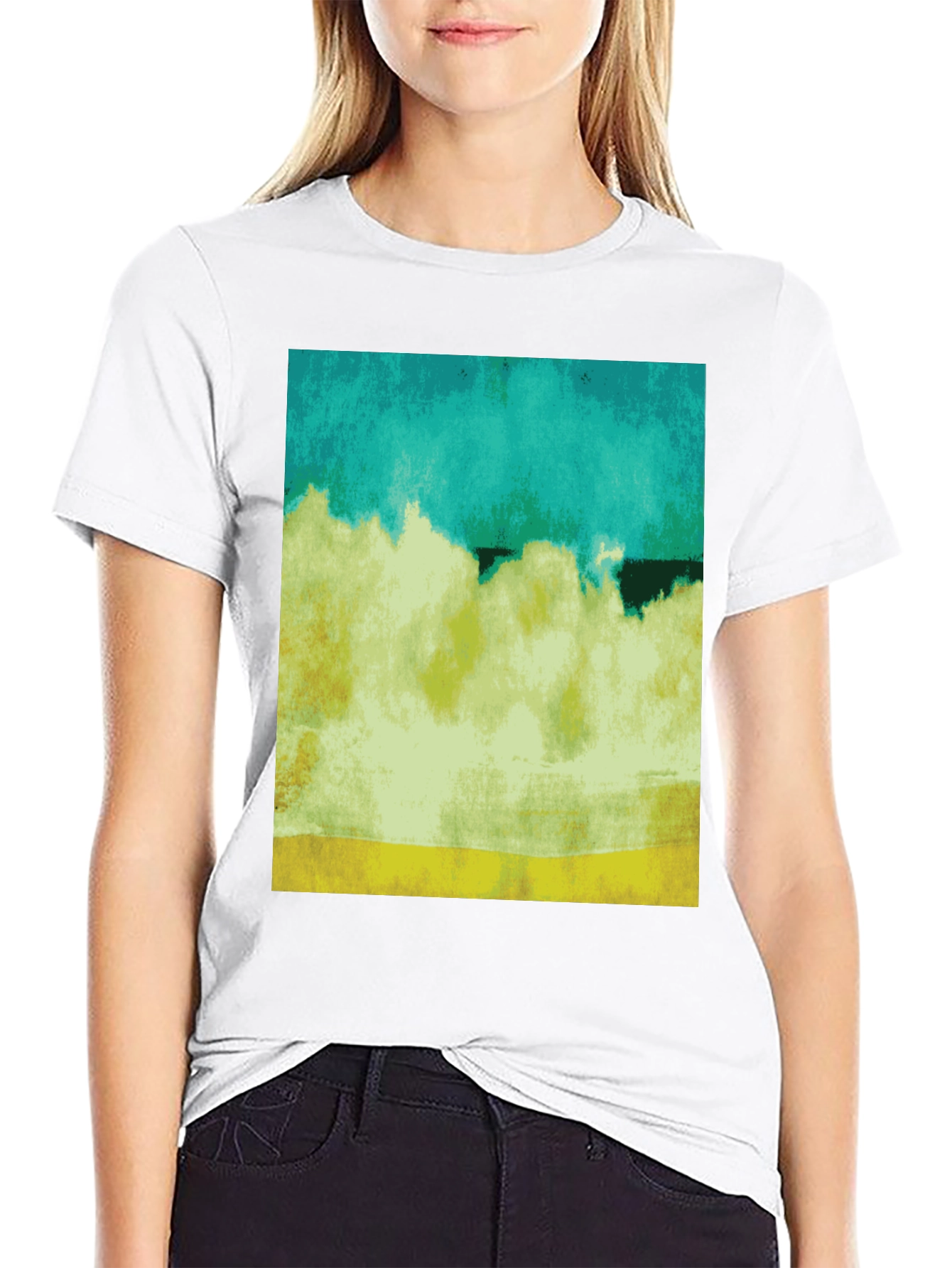 Abstract Landscape Graphic Black T-Shirt