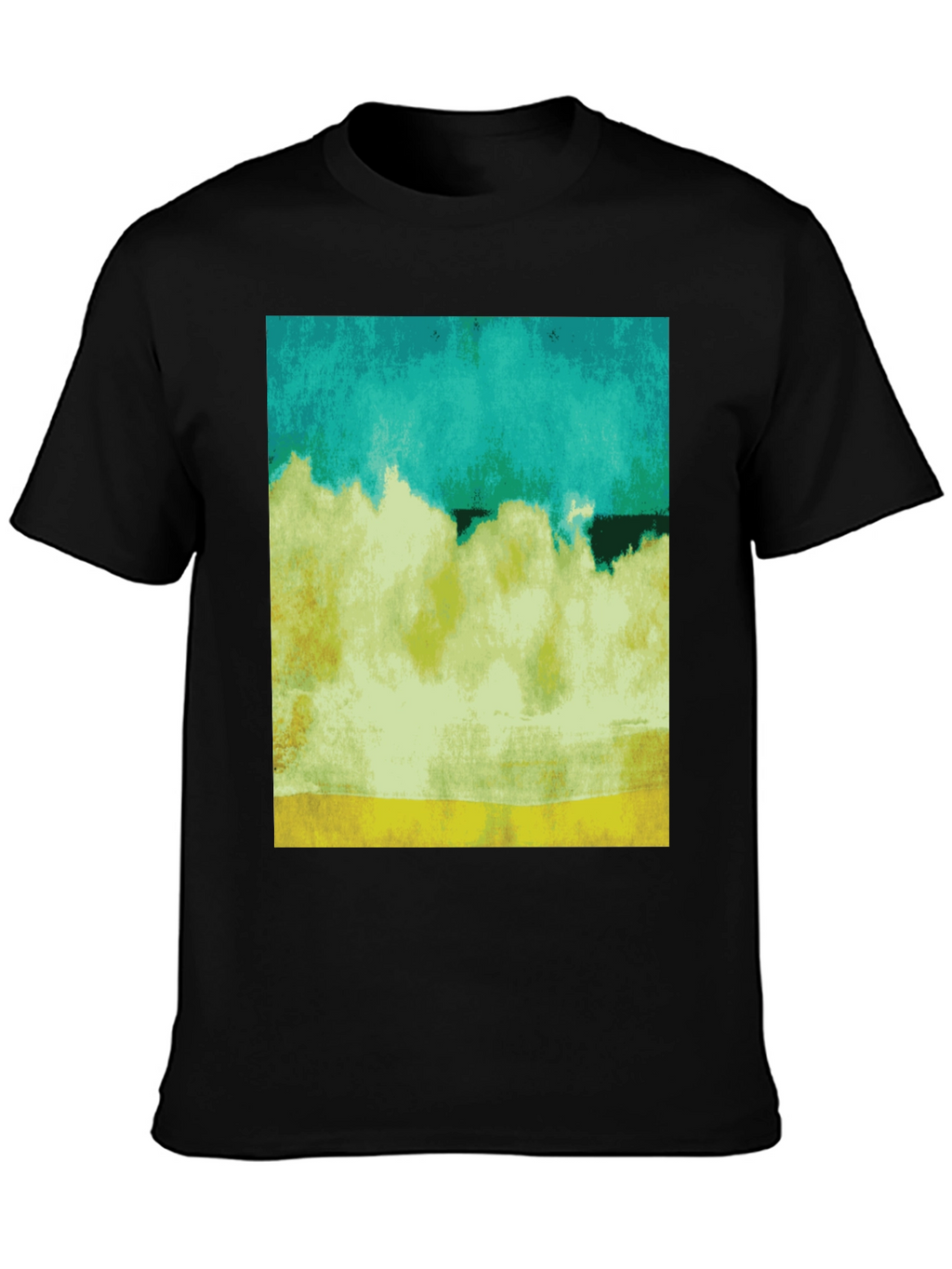 Abstract Landscape Graphic Black T-Shirt