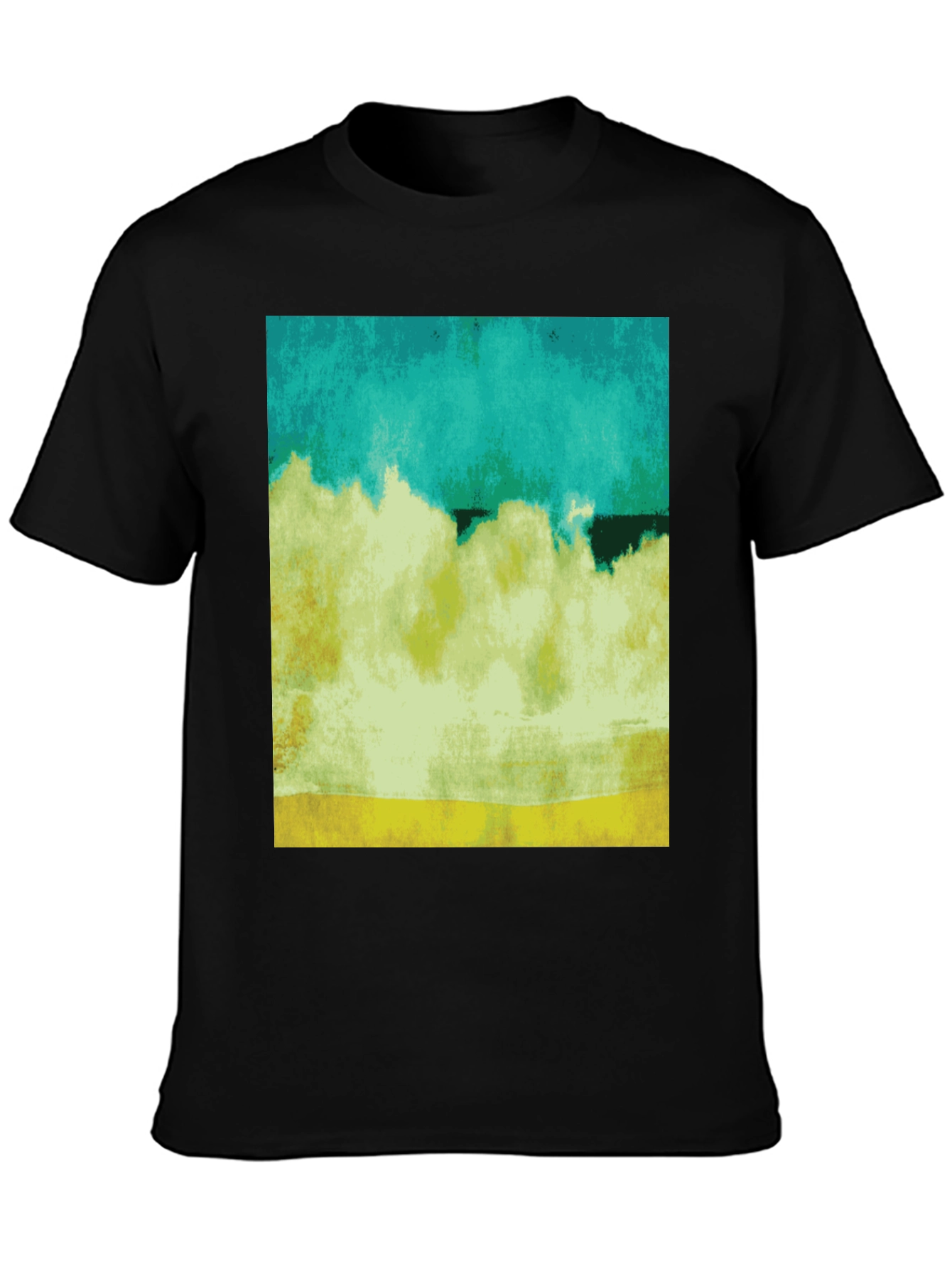Abstract Landscape Graphic Black T-Shirt