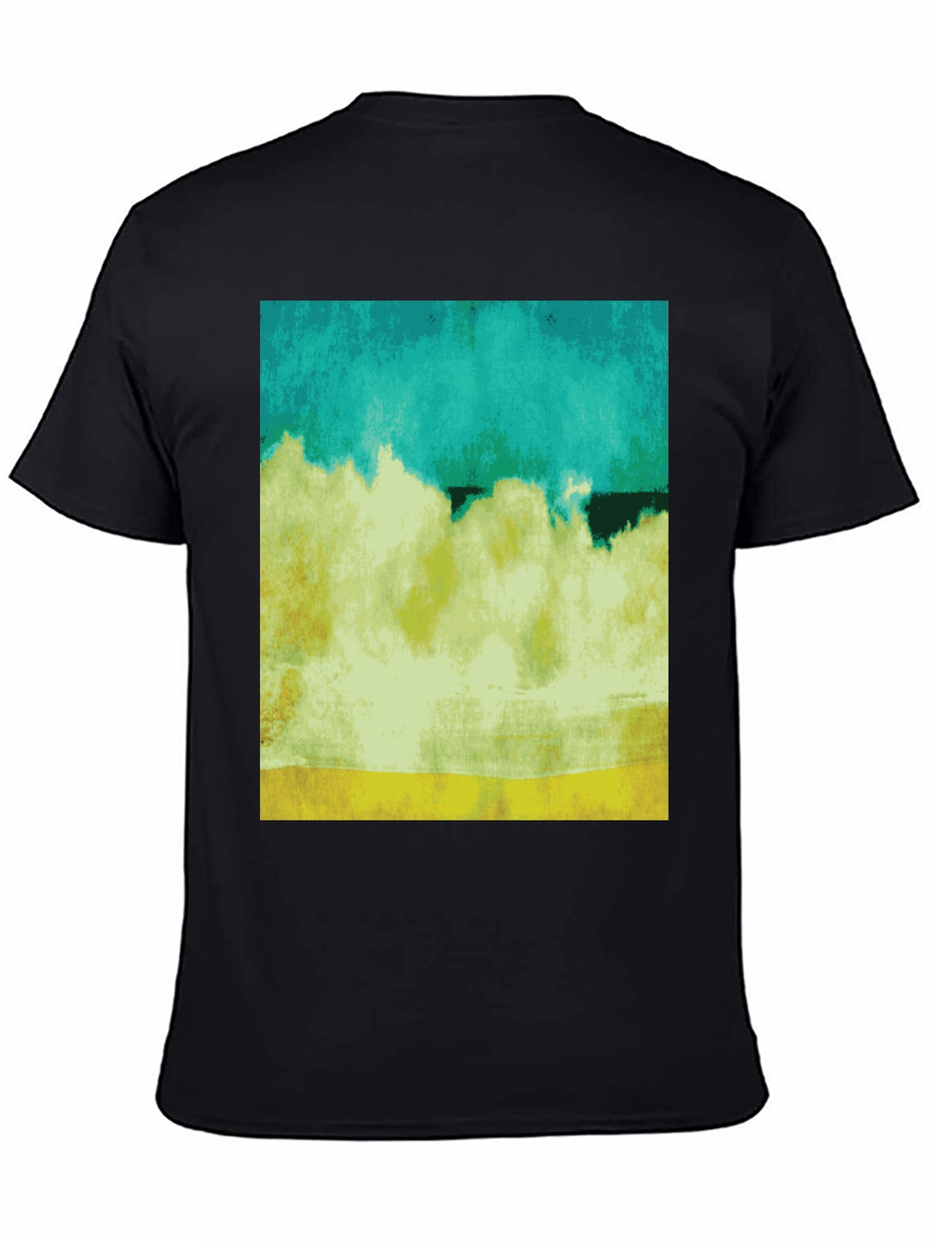 Abstract Landscape Graphic Black T-Shirt